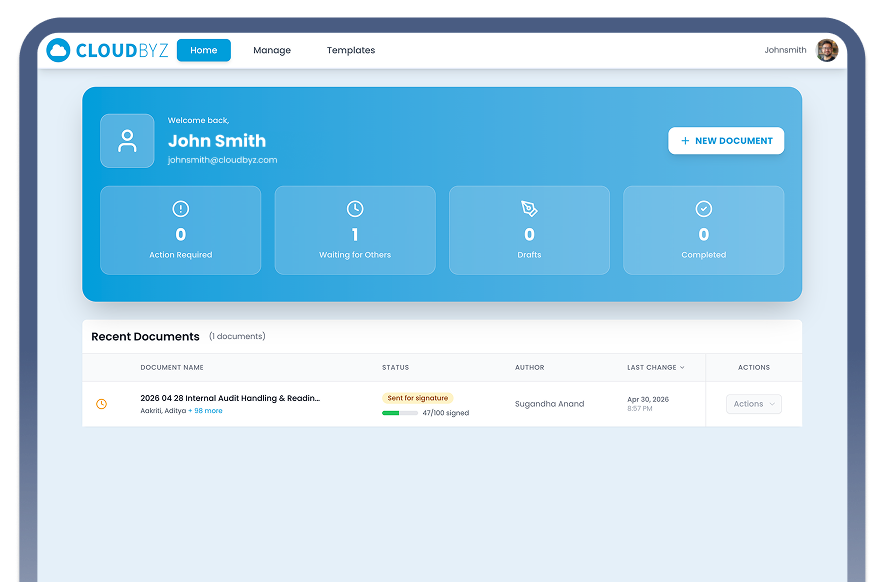 Cloudbyz eSign Platform